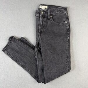 Madewell The Mid-Rise Perfect Vintage Jeans Womens 25 Black Skinny Light Wash
